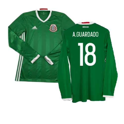 Mexico 2016-2017 Long Sleeve Home Shirt (XL) (Excellent) (A.Guardado 18)