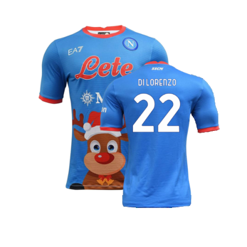 Napoli 2022-23 Special Edition Christmas Shirt (S) (Excellent) (Di Lorenzo 22)