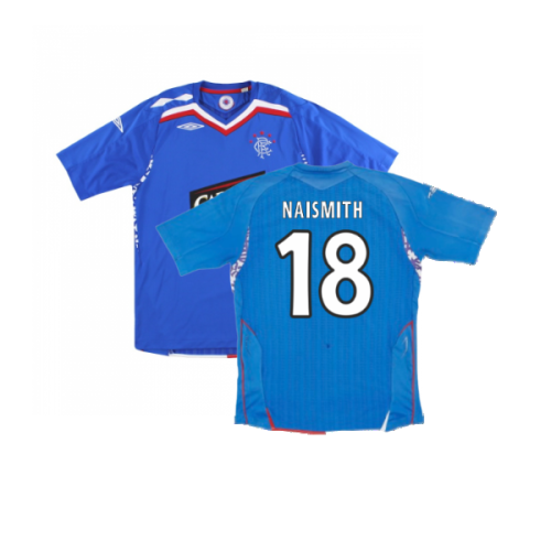 Rangers 2007-08 Home Shirt (Excellent) (Naismith 18)