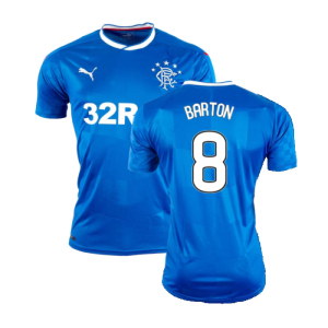 Rangers 2016-18 Home Shirt (M) (Very Good) (Barton 8)