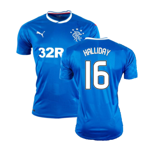 Rangers 2016-18 Home Shirt (XL) (Mint) (Halliday 16)