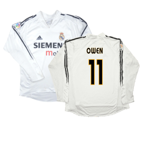 Real Madrid 2004-05 Long Sleeve Home Shirt (M) (Excellent) (Owen 11)