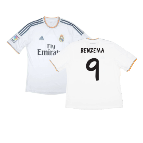 Real Madrid 2013-14 Home (M) (Very Good) (BENZEMA 9)