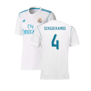 Real Madrid 2017-18 Home Shirt (M) (Very Good) (Sergio Ramos 4)