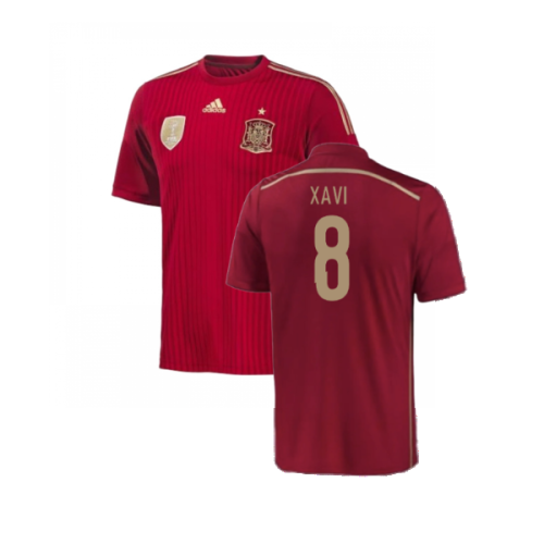 Spain 2015-16 Home Shirt (2-3y) (Mint) (Xavi 8)