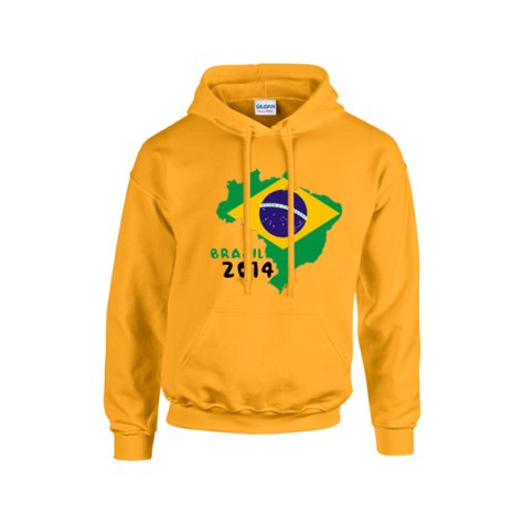 Brazil 2014 Country Flag Hoody (yellow) - Kids