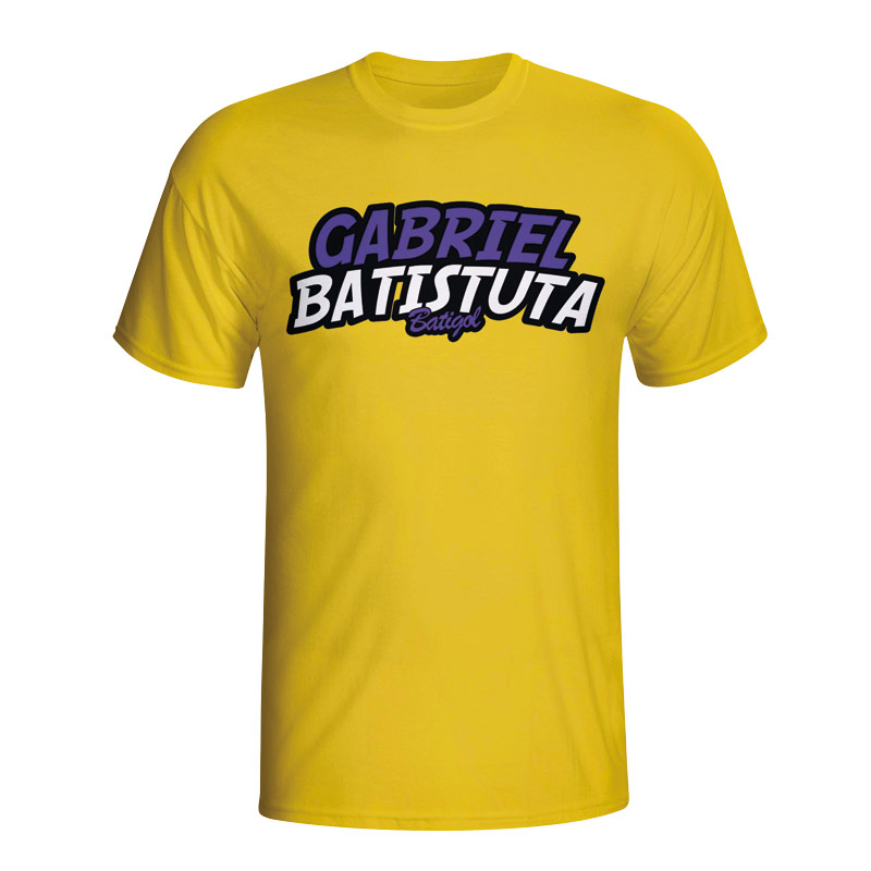 Gabriel Batistuta Comic Book T-shirt (yellow)