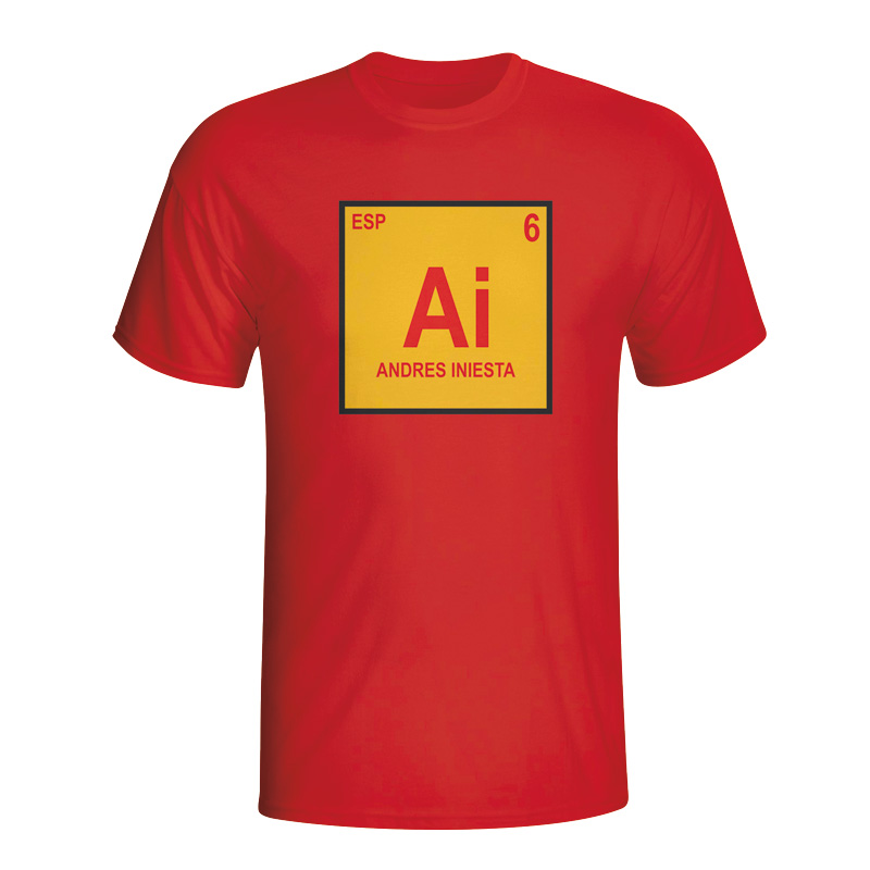 Andres Iniesta Spain Periodic Table T-shirt (red) - Kids