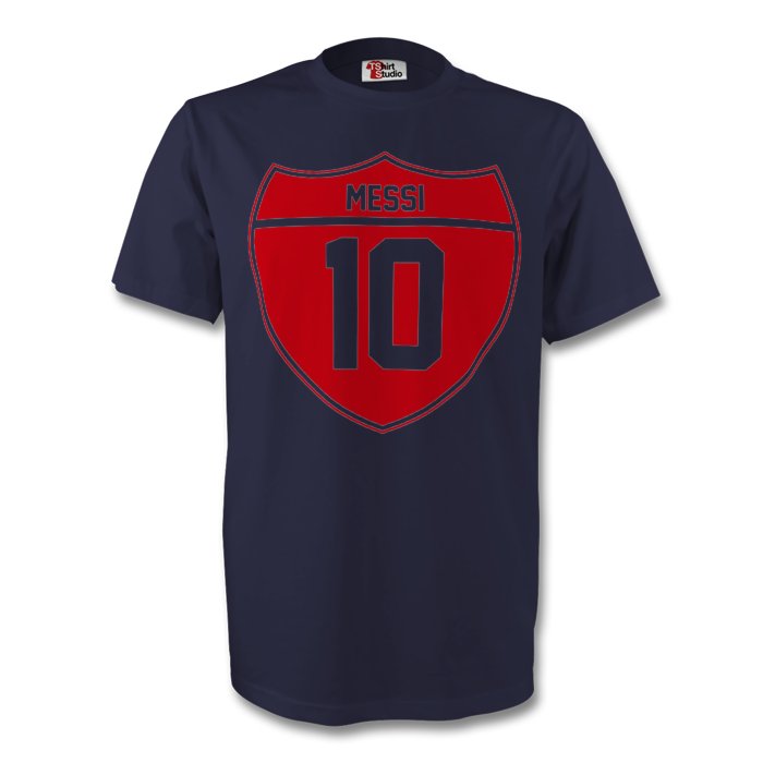 Lionel Messi Barcelona Crest Tee (navy) - Kids