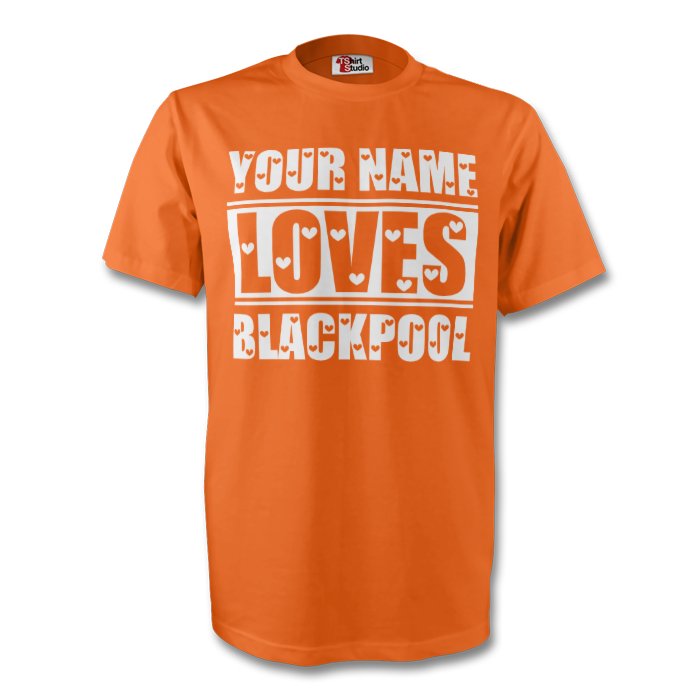 Your Name Loves Blackpool T-shirt (orange) - Kids