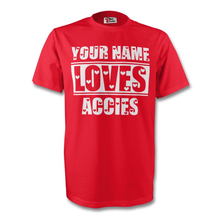 Your Name Loves Accies T-shirt (red) - Kids