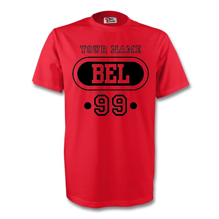 Belgium Bel T-shirt (red) + Your Name