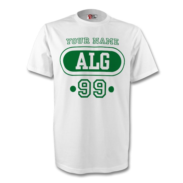 Algeria Alg T-shirt (white) + Your Name