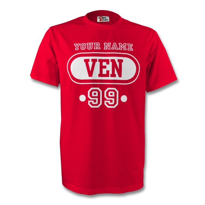 Venezuela Ven T-shirt (red) + Your Name (kids)