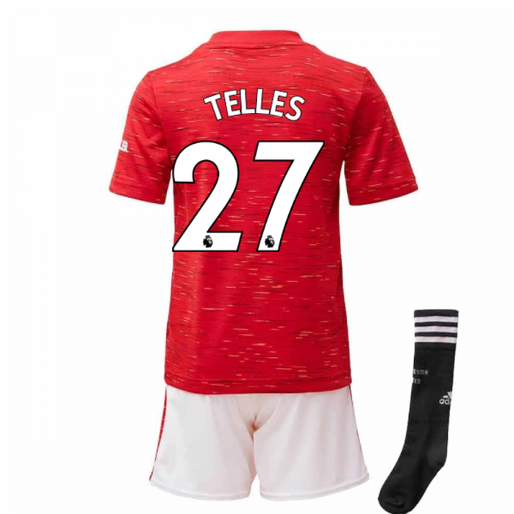 2020-2021 Man Utd Adidas Home Little Boys Mini Kit (TELLES 27)