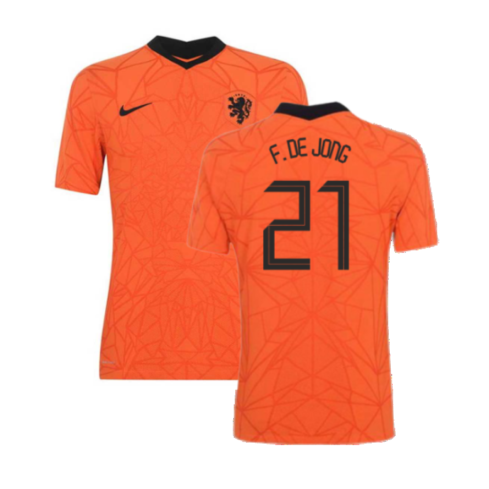 2020-2021 Holland Home Nike Vapor Match Shirt (F. DE JONG 21)