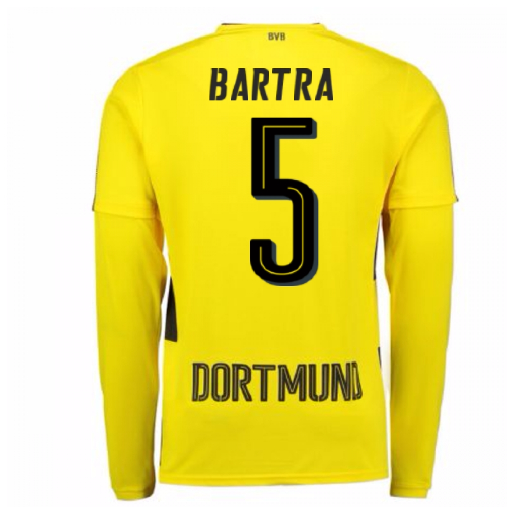 2017-18 Borussia Dortmund Long Sleeve Home Shirt (Bartra 5)