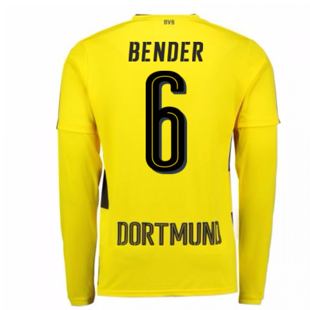 2017-18 Borussia Dortmund Long Sleeve Home Shirt (Bender 6)