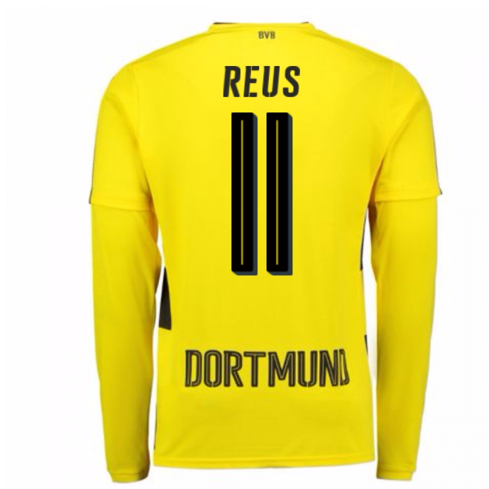 2017-18 Borussia Dortmund Long Sleeve Home Shirt (Reus 11)