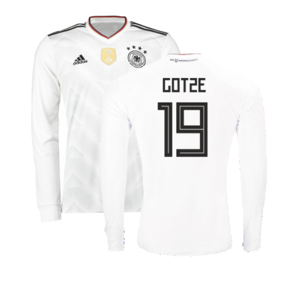 2017-2018 Germany Long Sleeve Home Shirt (Gotze 19)