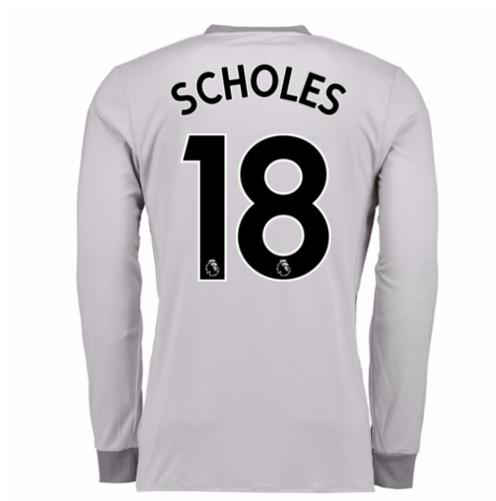 2017-2018 Man United Long Sleeve Third Shirt (Scholes 18)