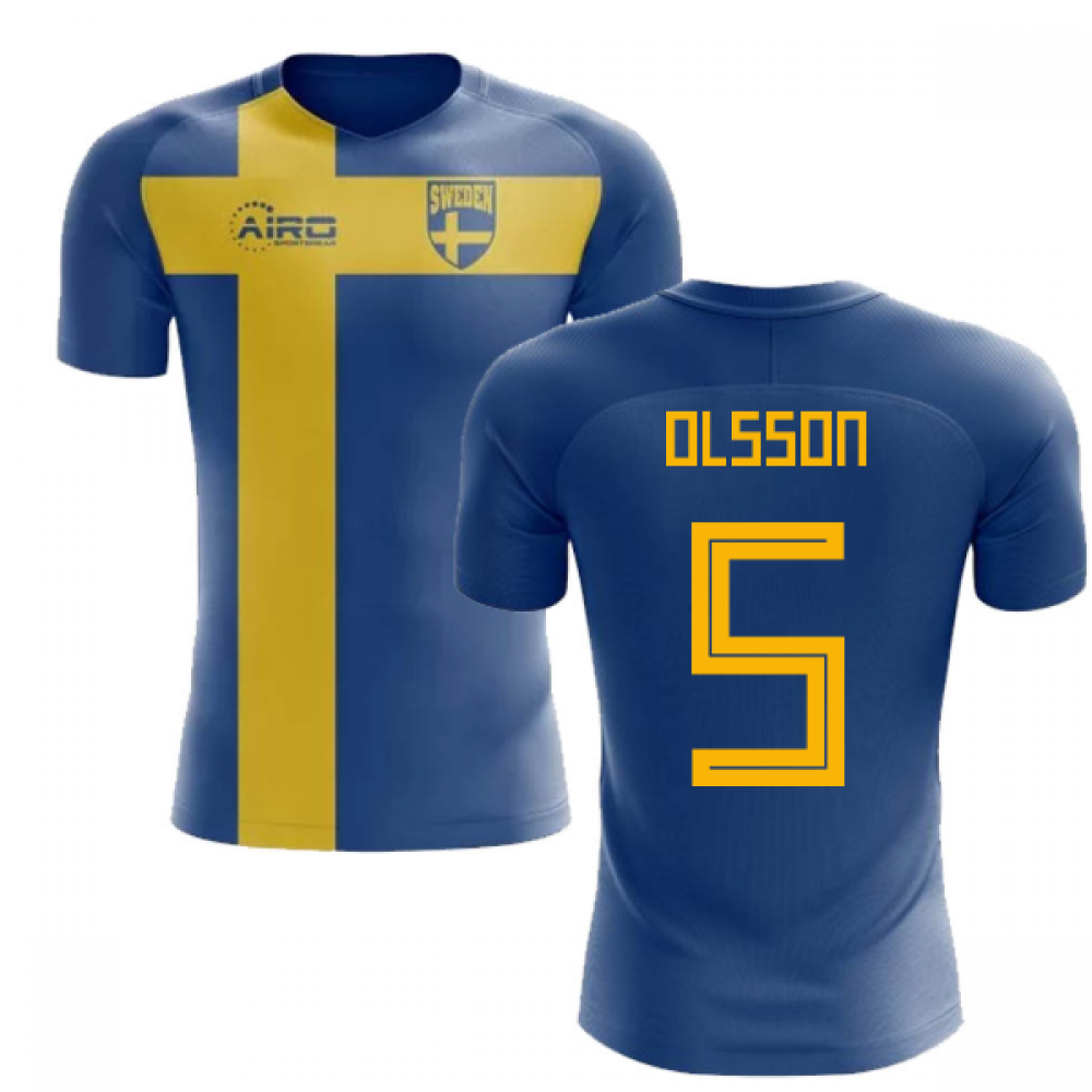 2025-2026 Sweden Flag Concept Football Shirt (Olsson 5)