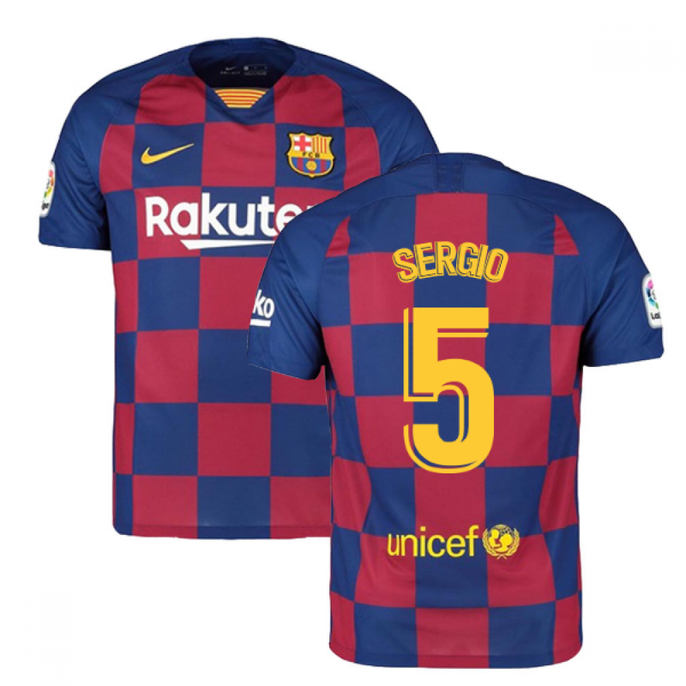 2019-2020 Barcelona Home Nike Football Shirt (SERGIO 5)