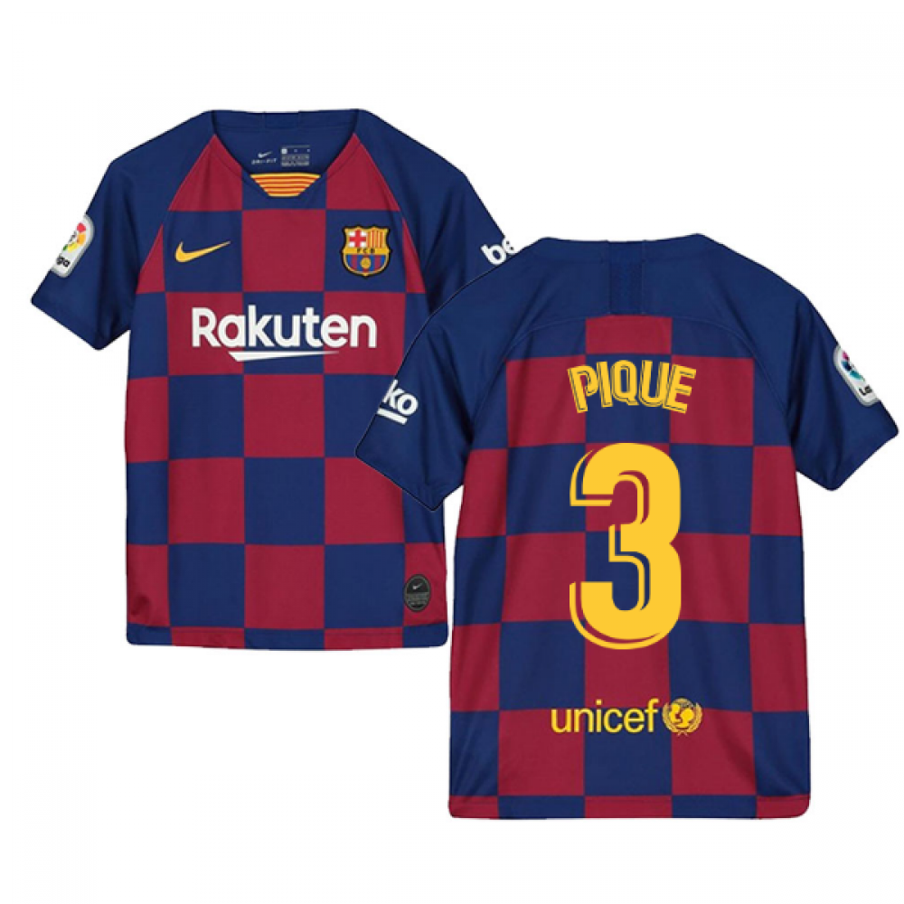 2019-2020 Barcelona Home Nike Shirt (Kids) (PIQUE 3)