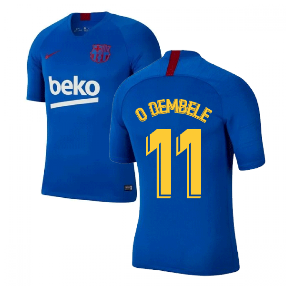 2019-2020 Barcelona Nike Training Shirt (Blue) - Kids (O.DEMBELE 11)