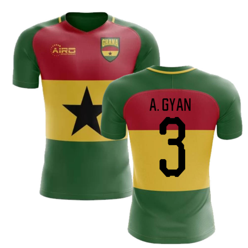 2024-2025 Ghana Flag Concept Football Shirt (A. Gyan 3)