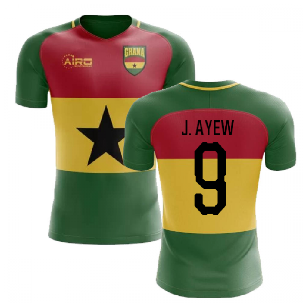 2024-2025 Ghana Flag Concept Football Shirt (J. Ayew 9)