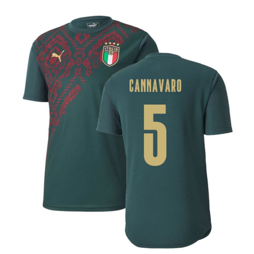 2019-2020 Italy Puma Stadium Jersey (Pine) (Cannavaro 5)