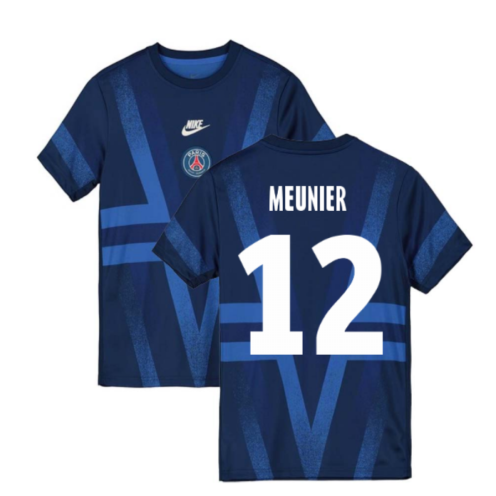 2019-2020 PSG Nike Pre-Match Training Shirt (Blue) (MEUNIER 12)