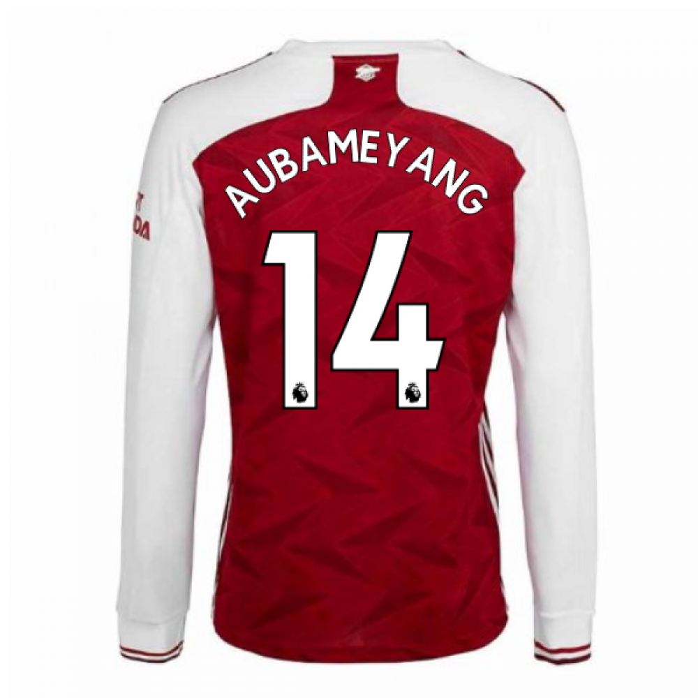 2020-2021 Arsenal Adidas Home Long Sleeve Shirt (AUBAMEYANG 14)