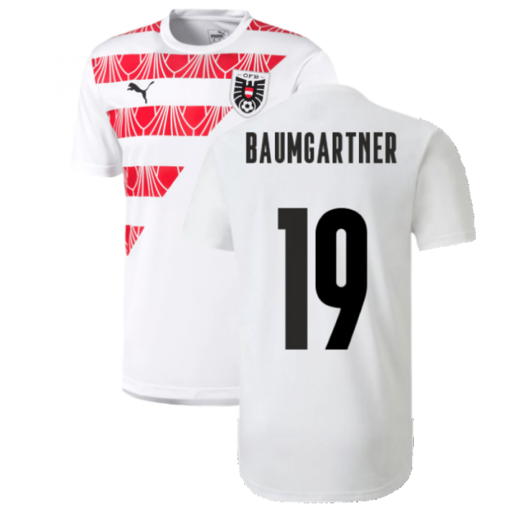 2020-2021 Austria Stadium Jersey (White) (BAUMGARTNER 19)