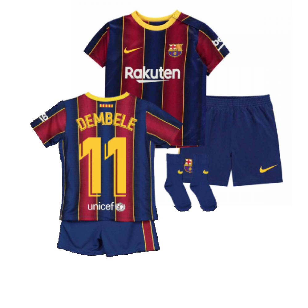 2020-2021 Barcelona Home Nike Baby Kit (DEMBELE 11)