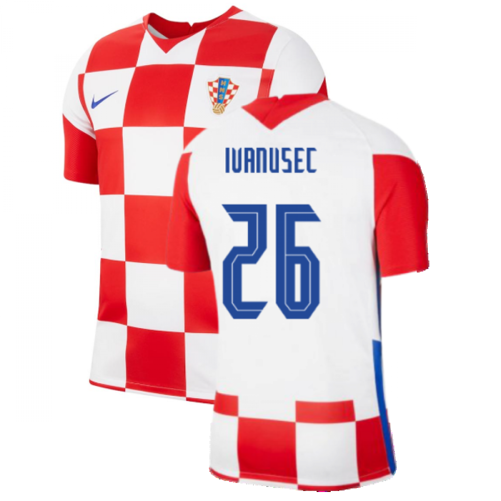 2020-2021 Croatia Home Nike Football Shirt (IVANUSEC 26)