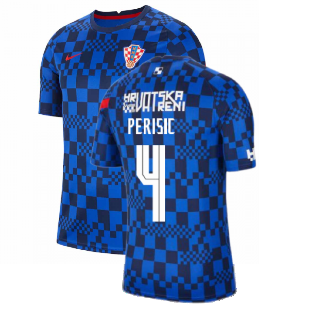 2020-2021 Croatia Pre-Match Training Shirt (Blue) - Kids (PERISIC 4)