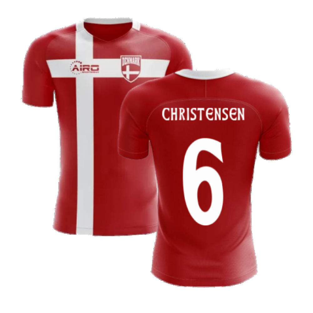 2024-2025 Denmark Flag Concept Football Shirt (Christensen 6) - Kids