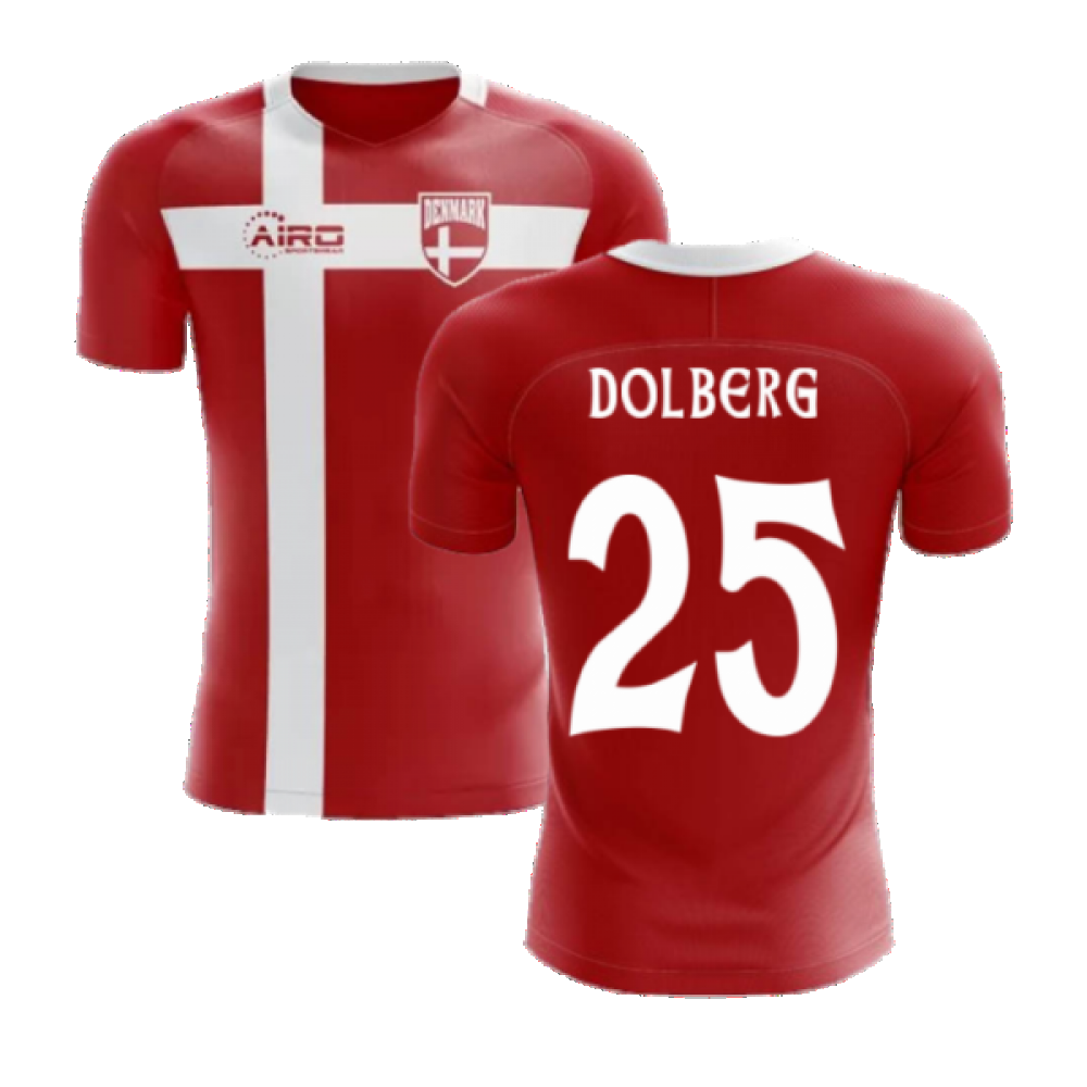 2024-2025 Denmark Flag Concept Football Shirt (Dolberg 25) - Kids