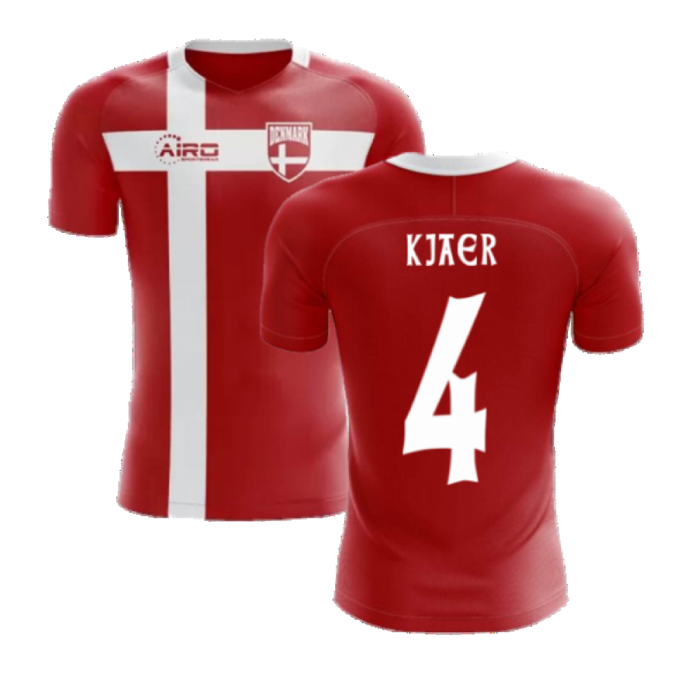 2024-2025 Denmark Flag Concept Football Shirt (Kjaer 4) - Kids