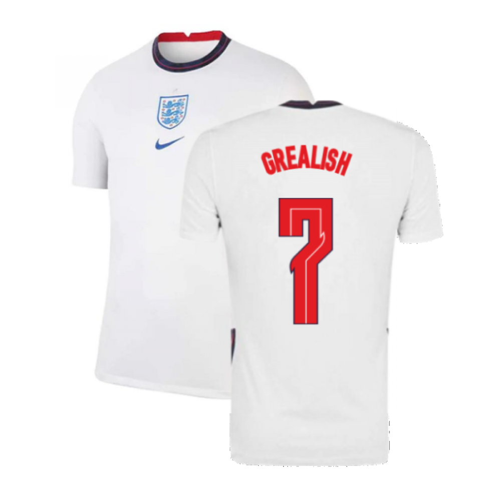 2020-2021 England Home Nike Football Shirt (Grealish 7)