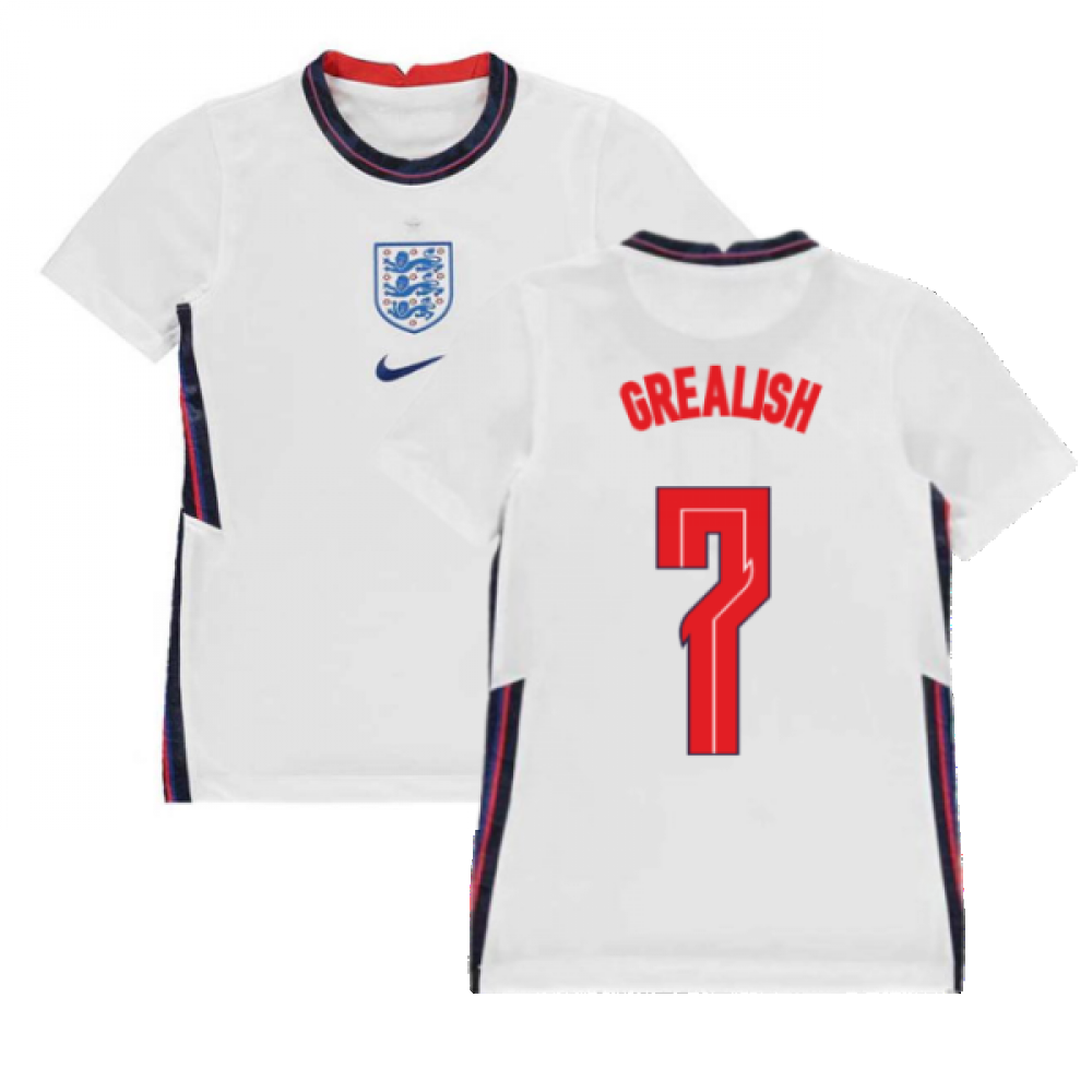 2020-2021 England Home Nike Football Shirt (Kids) (Grealish 7)