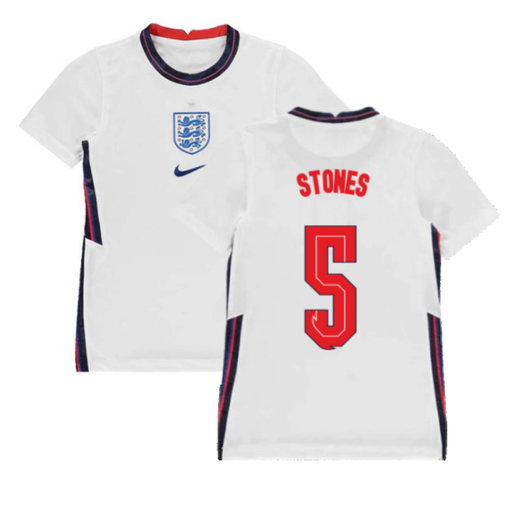 2020-2021 England Home Nike Football Shirt (Kids) (Stones 5)