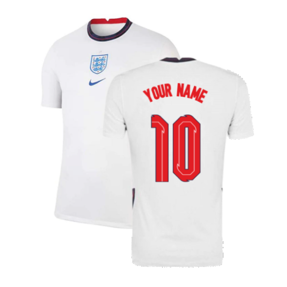 2020-2021 England Home Nike Football Shirt (Your Name)