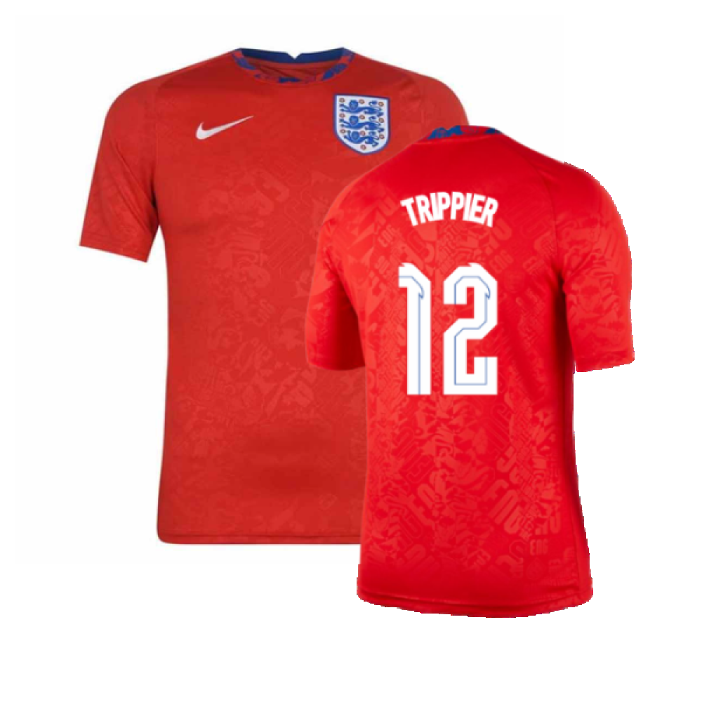 2020-2021 England Pre-Match Training Shirt (Red) (Trippier 12)