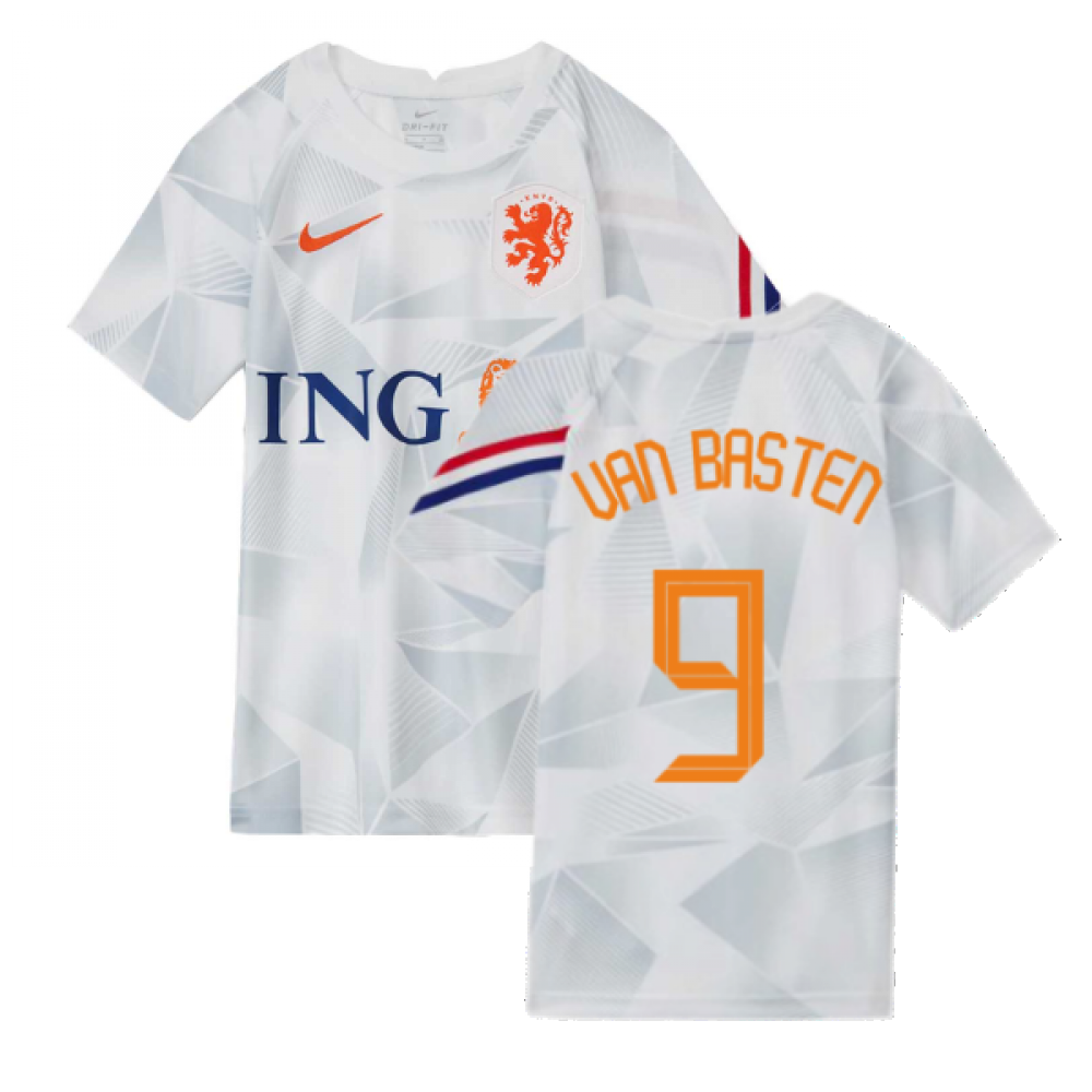 2020-2021 Holland Pre-Match Training Shirt (White) - Kids (VAN BASTEN 9)