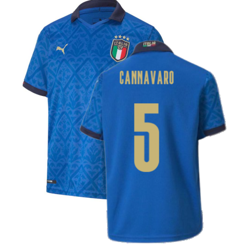 2020-2021 Italy Home Puma Football Shirt (Kids) (CANNAVARO 5)