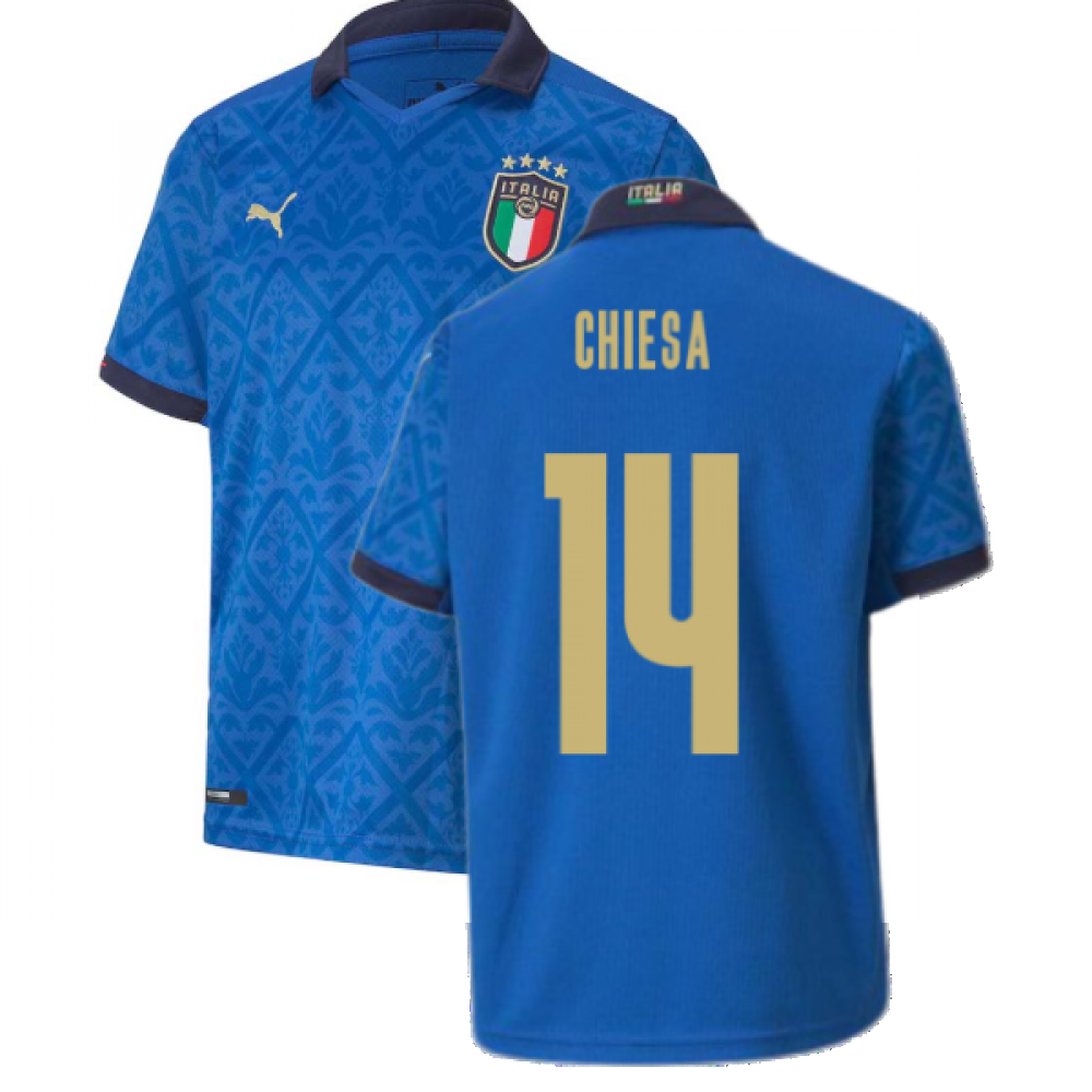 2020-2021 Italy Home Puma Football Shirt (Kids) (CHIESA 14)