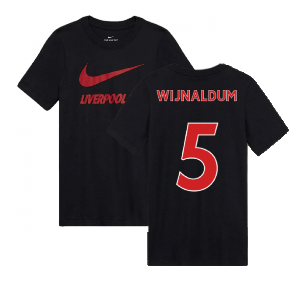 2020-2021 Liverpool Ground Tee (Black) - Kids (WIJNALDUM 5)